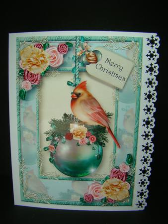 Christmas Bauble Female Cardinal by Beverly Carmichael