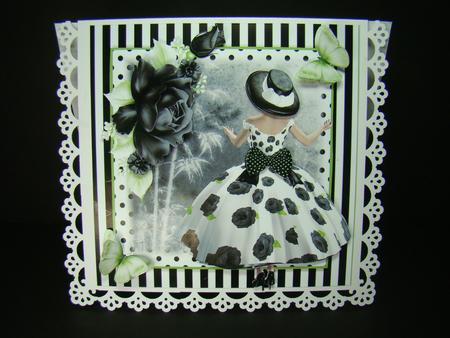 Beautiful Black and Lime Rose Dress Kit by Beverly Carmichael