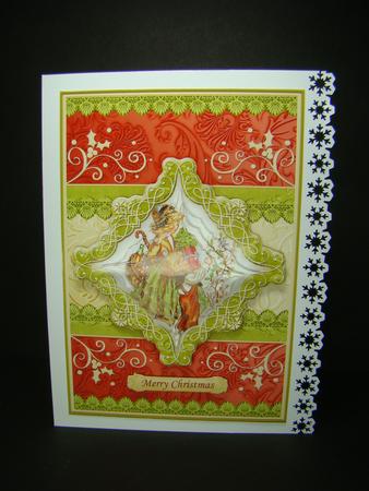 Ready for Christmas Card Topper & Diamond Pyramage by Beverly Carmichael