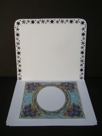 Black Poinsettia Dteal 7in Ribbon Oval Insert Panel by Beverly Carmichael