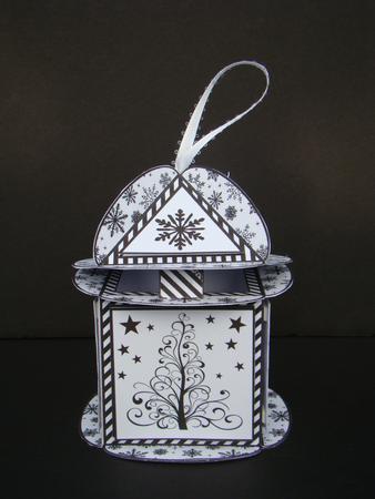 Square Based Gift Box - Black & White Trees by Beverly Carmichael