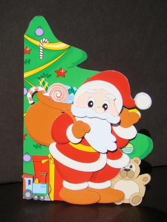 Cute Santa Christmas Tree Shaped Card Mini Kit by Beverly Carmichael
