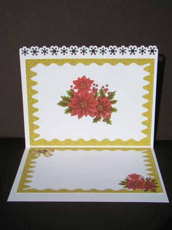 Poinsettias with Gold Bows A5 Insert by Beverly Carmichael