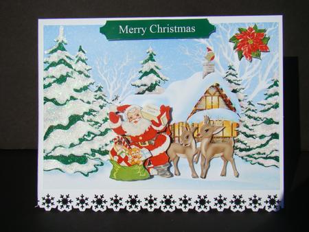 Christmas Scene Santa & Friends Topper & Decoupage by Beverly Carmichael