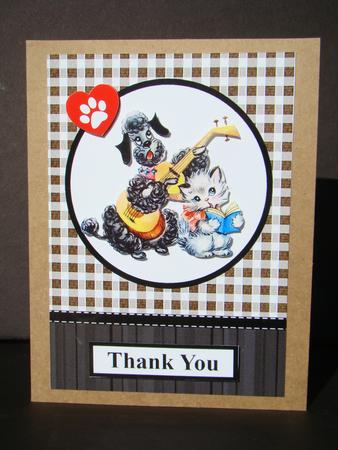 Cat & Dog Gingham Topper & Decoupage by Beverly Carmichael