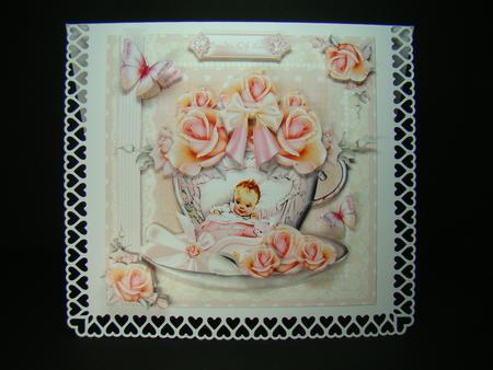 Beautiful Baby Girl Cup Card Front Kit by Beverly Carmichael