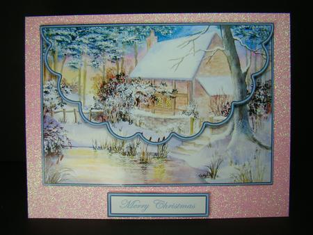 Christmas Cottage Envelope Card by Beverly Carmichael