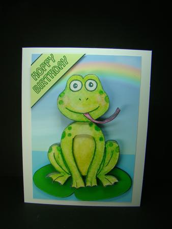 Frog Birthday A5 Decoupage Mini Kit by Beverly Carmichael