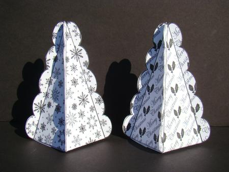 Christmas Tree Boxes - Black & White Set by Beverly Carmichael