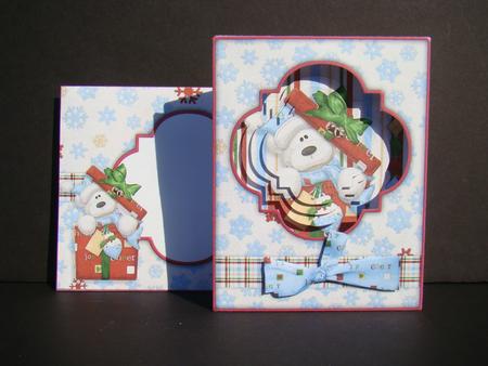 Beary Christmas Framed Pyramage Card Kit by Beverly Carmichael