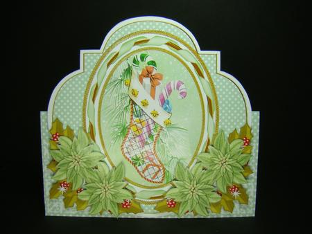 Christmas Stocking Shaped Over 3D Mini Card Kit by Beverly Carmichael