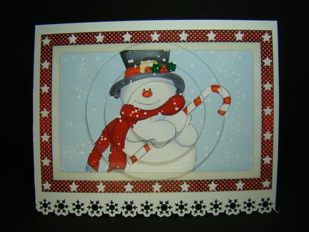 Christmas Snowman with Candycane Circle Pyramid by Beverly Carmichael