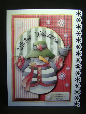 Winter Welcome Card Topper by Beverly Carmichael