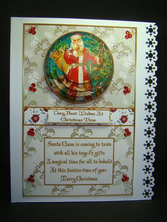 Christmas Vintage Santa & Holly Topper by Beverly Carmichael