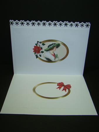 Christmas Portrait of a Vintage Lady Quick Card Insert by Beverly Carmichael