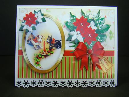 Christmas Vintage Portrait of Westie Dogs Quick Card by Beverly Carmichael