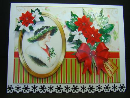 Christmas Portrait of a Vintage Lady Quick Card by Beverly Carmichael