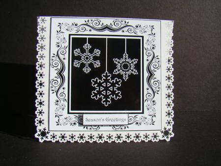 Elegant Monochrome Snowflakes 3 by Beverly Carmichael
