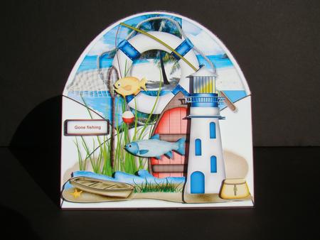 Male Envelop Card Gone Fishing by Beverly Carmichael