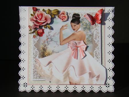 Peach Rose Beauty Card Front Kit by Beverly Carmichael