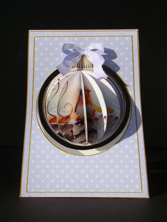 Blue Robin 3D Hanging Bauble Ornament Card Mini Kit by Beverly Carmichael