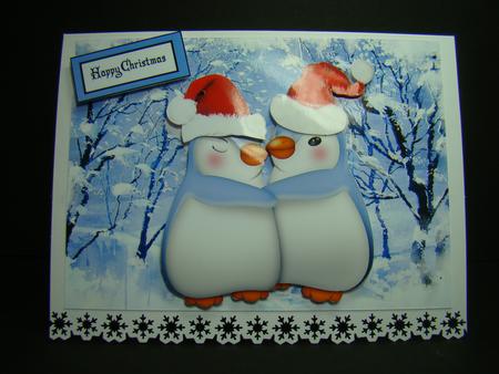 These Will Keep Us Warm! and Our Love! Cute Penguins by Beverly Carmichael