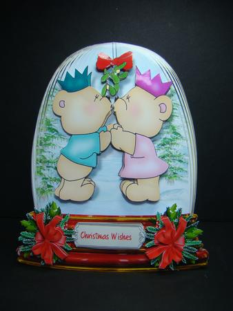 Lovely Snow Globe with Kissing Bears  by Beverly Carmichael