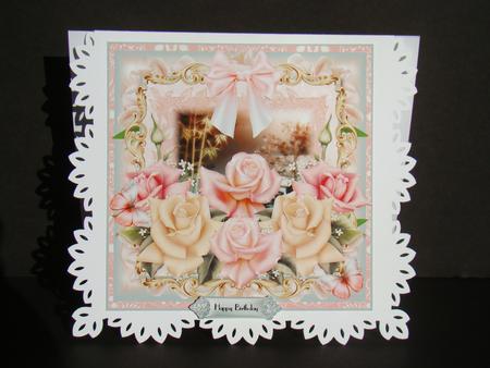 Beautiful Rose Flutters Card Front Kit by Beverly Carmichael