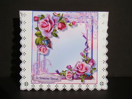 Beautiful Rosyglo Roses in a Ornate Frame by Beverly Carmichael