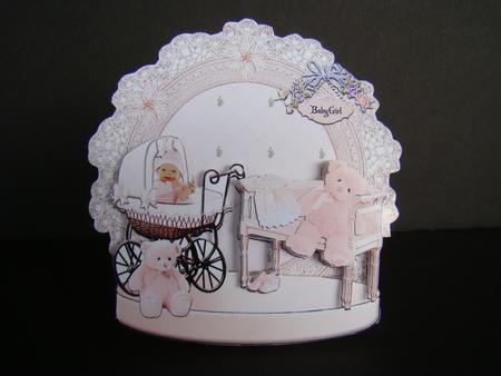 Baby Girl Pedestal Card by Beverly Carmichael