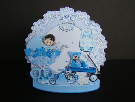 Baby Boy Pedestal Card by Beverly Carmichael