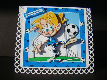 8x8 Girls Love Soccer Too Blue Mini Kit by Beverly Carmichael
