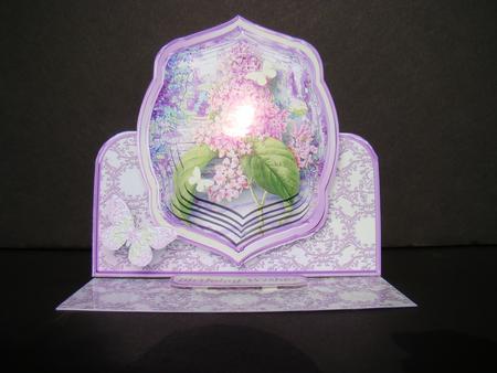 Lilac Blossom Pyramid Easel Card Mini Kit by Beverly Carmichael