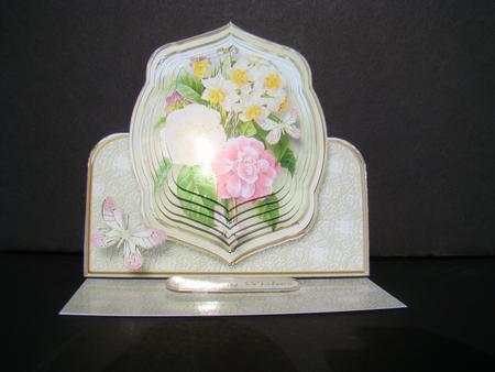 Vintage Spring Bouquet Pyramid Easel Card Mini Kit by Beverly Carmichael