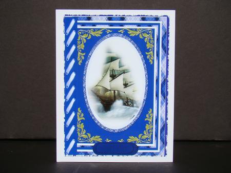 Granddad, Tall Ships Topper with Incert and Verse by Beverly Carmichael