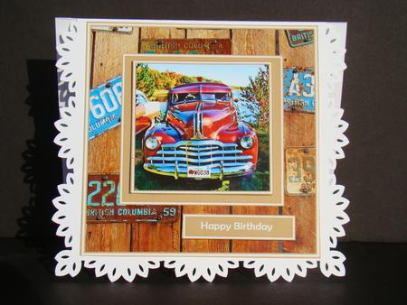 Number Plates - 50's Red Car by Beverly Carmichael