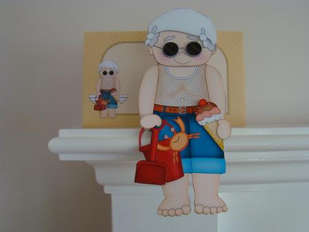 3D on the Shelf Card Kit - on the Beach Old Man Ken by Beverly Carmichael
