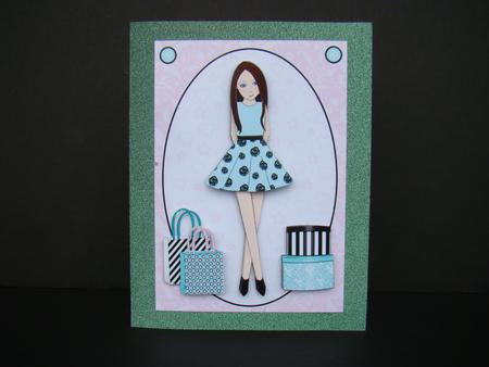 Teen Girl Boxes & Bags in Mint & Pink Card Front & Decoupage by Beverly Carmichael