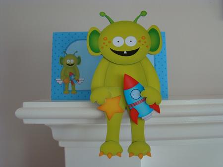 3D on the Shelf Card Kit - Little Alien Ajo by Beverly Carmichael