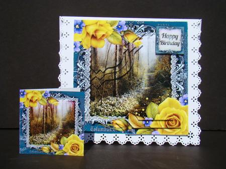 Cardtopper with Inlet Yellow Roses 323 by Beverly Carmichael