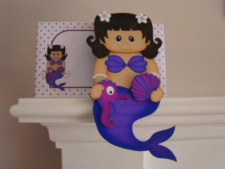 3D on the Shelf Card Kit - Little Ethnic Mermaid Trinity by Beverly Carmichael