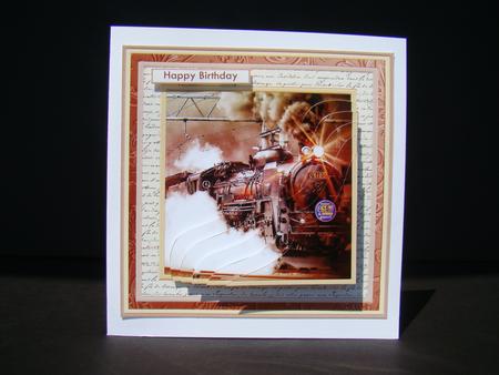 Steam Train 8x8 Mini Kit & Pyramage with Birthday Ages by Beverly Carmichael