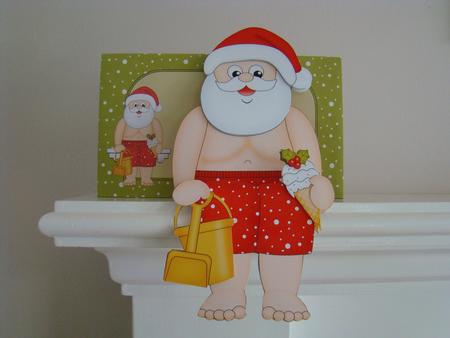 3D on the Shelf Card Kit - Christmas Santa on the Beach by Beverly Carmichael