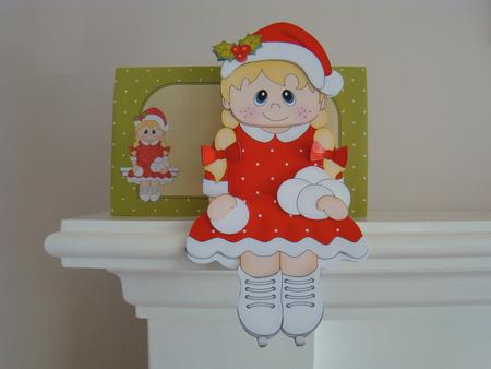 3D on the Shelf Card Kit - Little Christmas Ice Skater by Beverly Carmichael