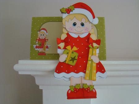 3D on the Shelf Card Kit - Little Christmas Girl Cathy by Beverly Carmichael