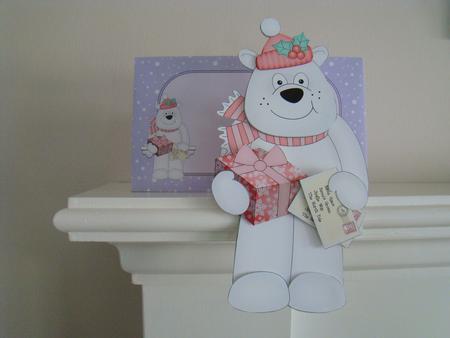 3D on the Shelf Card Kit - Little Christmas Polar Bear Ben by Beverly Carmichael
