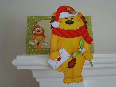 3D on the Shelf Card Kit - Christmas Lloyd Lion by Beverly Carmichael