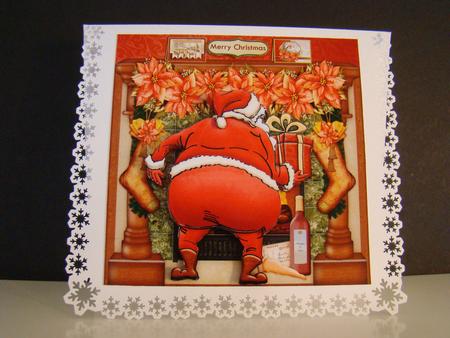 Christmas Fireplace & Santa 8x8 Decoupage Mini Kit by Beverly Carmichael