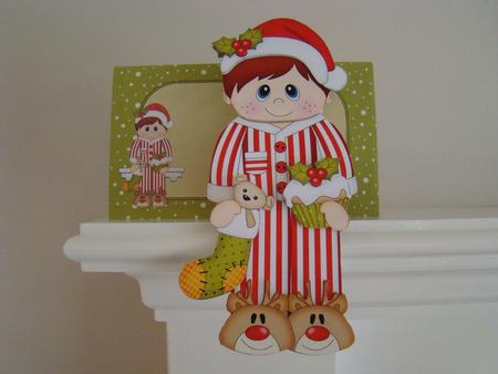 3D on the Shelf Card Kit - Little Christmas Pyjama Boy by Beverly Carmichael