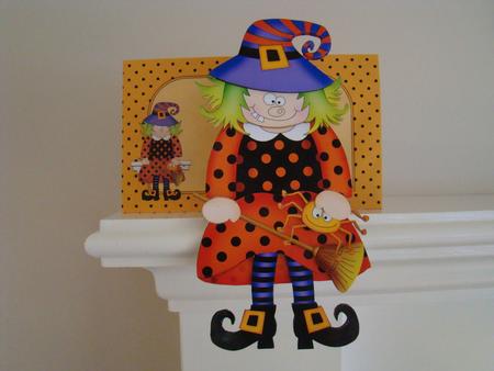 3D on the Shelf Card Kit - Little Halloween Witch Winnie by Beverly Carmichael